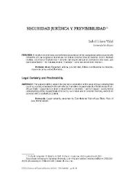 Seguridad jurídica y previsibilidad / Isabel Lifante Vidal | Biblioteca Virtual Miguel de Cervantes