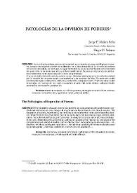 Patologías de la división de poderes / Jorge F. Malem Seña y Hugo O. Seleme | Biblioteca Virtual Miguel de Cervantes