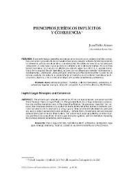 Principios jurídicos implícitos y coherencia / Juan Pablo Alonso | Biblioteca Virtual Miguel de Cervantes