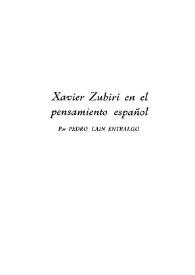 Zubiri, en el pensamiento español / por Pedro Laín Entralgo | Biblioteca Virtual Miguel de Cervantes