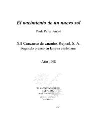 El nacimiento de un nuevo sol / Paula Pérez Amdré | Biblioteca Virtual Miguel de Cervantes