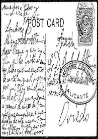 Tarjeta postal de [Francisco de las] Barras a Rafael Altamira. Londres, [1909] | Biblioteca Virtual Miguel de Cervantes
