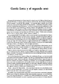 García Lorca y el segundo sexo / Isabel de Armas | Biblioteca Virtual Miguel de Cervantes