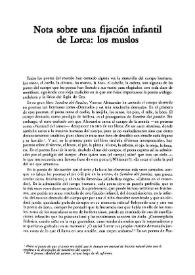 Nota sobre una fijación infantil de Lorca: los muslos / José Luis Cano | Biblioteca Virtual Miguel de Cervantes