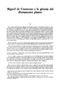 Miguel de Unamuno y la génesis del "Romancero Gitano" / Adolfo Sotelo Vázquez | Biblioteca Virtual Miguel de Cervantes