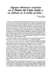 Algunas referencias musicales en el "Poema del cante jondo" / Bárbara Stawicka | Biblioteca Virtual Miguel de Cervantes