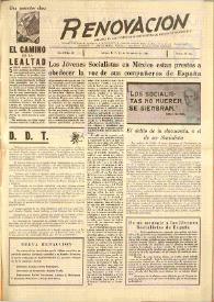 Renovación (México D. F.) : Órgano de la Federación de Juventudes Socialistas de España. Año II, núm. 19, 25 de noviembre de 1945 | Biblioteca Virtual Miguel de Cervantes