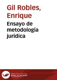 Ensayo de metodología jurídica | Biblioteca Virtual Miguel de Cervantes