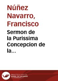 Sermon de la Purissima Concepcion de la Virgen Maria Señora N. | Biblioteca Virtual Miguel de Cervantes