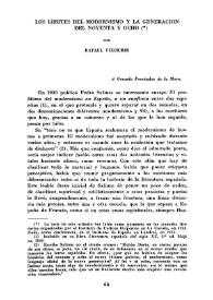 Los límites del modernismo y la generación del noventa y ocho / por Rafael Ferreres | Biblioteca Virtual Miguel de Cervantes
