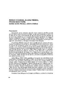 Textos sobre Alcira y Játiva árabes / Roque Sabás, Julián Ribera y Tarragó, Francisco Pons Boigues | Biblioteca Virtual Miguel de Cervantes