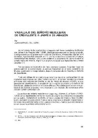 Vasallaje del señorío musulmán de Crevillente a Jaime II de Aragón / por Juan Manuel del Estal | Biblioteca Virtual Miguel de Cervantes