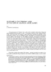 Mudejars in the criminal laws of the Furs de València under Jaume I / Por Clifford R. Backman | Biblioteca Virtual Miguel de Cervantes