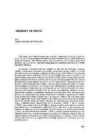 Biobibliografía de Abu s-Salt de Denia / por Ángel González Palencia | Biblioteca Virtual Miguel de Cervantes