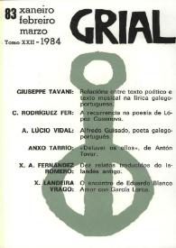 Grial : revista galega de cultura. Num. 83, 1984 | Biblioteca Virtual Miguel de Cervantes