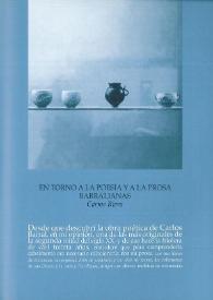 En torno a la poesía y a la prosa barralianas / Carme Riera | Biblioteca Virtual Miguel de Cervantes