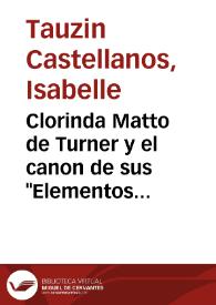 Clorinda Matto de Turner y el canon de sus "Elementos de literatura" / Isabelle Tauzin Castellanos | Biblioteca Virtual Miguel de Cervantes