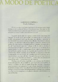 A modo de poética / Claudio Rodríguez | Biblioteca Virtual Miguel de Cervantes