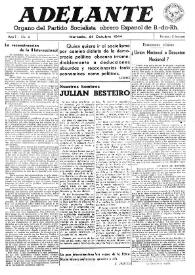 Adelante : Órgano del Partido Socialista Obrero Español de B.-du-Rh. (Marsella). Año I, núm. 2, 21 de octubre de 1944 | Biblioteca Virtual Miguel de Cervantes