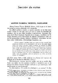 Alonso Zamora Vicente, narrador / Jesús Sánchez Lobato | Biblioteca Virtual Miguel de Cervantes