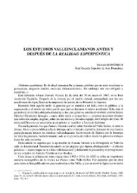 Los estudios valleinclanianos antes y después de "La realidad esperpéntica" / Ricardo Doménech | Biblioteca Virtual Miguel de Cervantes