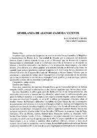 Semblanza de Alonso Zamora Vicente / Jesús Sánchez Lobato | Biblioteca Virtual Miguel de Cervantes