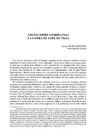 Anotaciones azorinianas a la obra de Lope de Vega / Enrique Rubio Cremades | Biblioteca Virtual Miguel de Cervantes