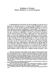 "Bonifacio y Dorotea": Mateo Alemán y la novela burguesa / Francisco Márquez Villanueva | Biblioteca Virtual Miguel de Cervantes