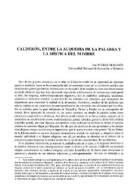 Calderón, entre la alquimia de la palabra y la mística del nombre / Ana Suárez Miramón | Biblioteca Virtual Miguel de Cervantes