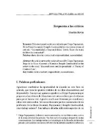 Respuesta a las críticas | Biblioteca Virtual Miguel de Cervantes