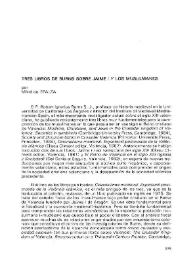 Tres libros de Burns sobre Jaime I y los musulmanes / Mikel de Epalza | Biblioteca Virtual Miguel de Cervantes