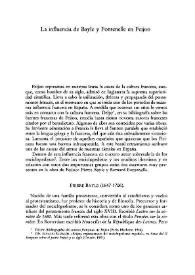 La influencia de Bayle y Fontenelle en Feijoo / Ignacio Elizalde | Biblioteca Virtual Miguel de Cervantes