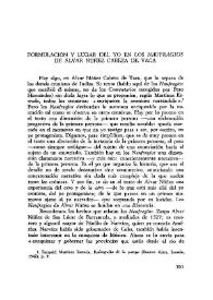 Formulación y lugar del yo en los "Naufragios" de Álvar Núñez Cabeza de Vaca / Sylvia Molloy | Biblioteca Virtual Miguel de Cervantes