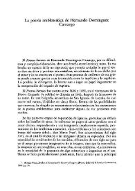 La poesía emblemática de Hernando Domínguez Camargo / Ester Gimbernat de González | Biblioteca Virtual Miguel de Cervantes