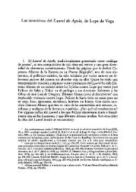 Las invectivas del "Laurel de Apolo", de Lope de Vega / Francisco de B. Marcos Álvarez | Biblioteca Virtual Miguel de Cervantes