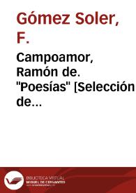 Campoamor, Ramón de. "Poesías" [Selección de ilustraciones] / ilustraciones de Francisco Gómez Soler | Biblioteca Virtual Miguel de Cervantes