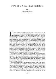 Polifonía religiosa / Gerardo Diego | Biblioteca Virtual Miguel de Cervantes