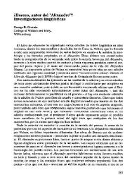 ¿Berceo, autor del "Alixandre"? Investigaciones lingüísticas / George D.Greenia | Biblioteca Virtual Miguel de Cervantes
