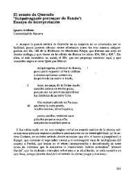 El soneto de Quevedo "Sulquivagante pretensor de Estolo": Ensayo de interpretación  / Ignacio Arellano | Biblioteca Virtual Miguel de Cervantes