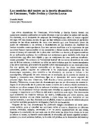 Los modelos del teatro en la teoría dramática de Unamuno, Valle-Inclán y García Lorca  / Urszula Aszyk  | Biblioteca Virtual Miguel de Cervantes
