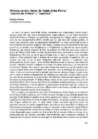 México en dos obras de Saint-John Perse: "Amitié du Prince" y "Anabase" / Paulette Patout   | Biblioteca Virtual Miguel de Cervantes
