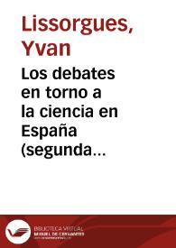 Los debates en torno a la ciencia en España (segunda mitad del siglo XIX) / Yvan Lissorgues | Biblioteca Virtual Miguel de Cervantes