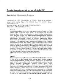 Teoría literaria andaluza en el siglo XIX / José Antonio Hernández Guerrero | Biblioteca Virtual Miguel de Cervantes