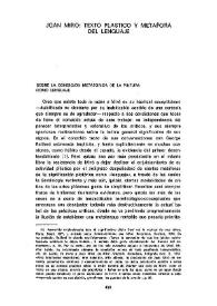 Joan Miró: texto plástico y metáfora del lenguaje / Antonio García-Berrio | Biblioteca Virtual Miguel de Cervantes