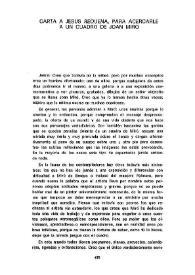 Carta a Jesús Requena, para acercarle a un cuadro de Joan Miró / Raúl Chávarri | Biblioteca Virtual Miguel de Cervantes