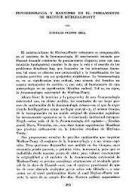 Fenomenología y marxismo en el pensamiento de Maurice Merleau-Ponty / por Gonzalo Puente Ojea | Biblioteca Virtual Miguel de Cervantes