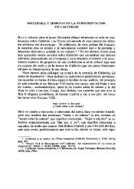 Metáfora y símbolo en la interpretación de Calderón / Alexander A. Parker | Biblioteca Virtual Miguel de Cervantes