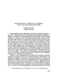 El metateatro, la comedia y la crítica: Hacia una nueva interpretación / Catherine Larson | Biblioteca Virtual Miguel de Cervantes