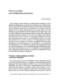 Nuevos rumbos para la literatura paraguaya / Carla Fernandes | Biblioteca Virtual Miguel de Cervantes