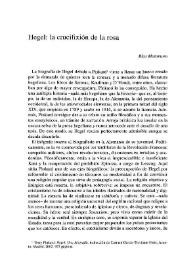 Hegel: la crucifixión de la rosa / Blas Matamoro | Biblioteca Virtual Miguel de Cervantes